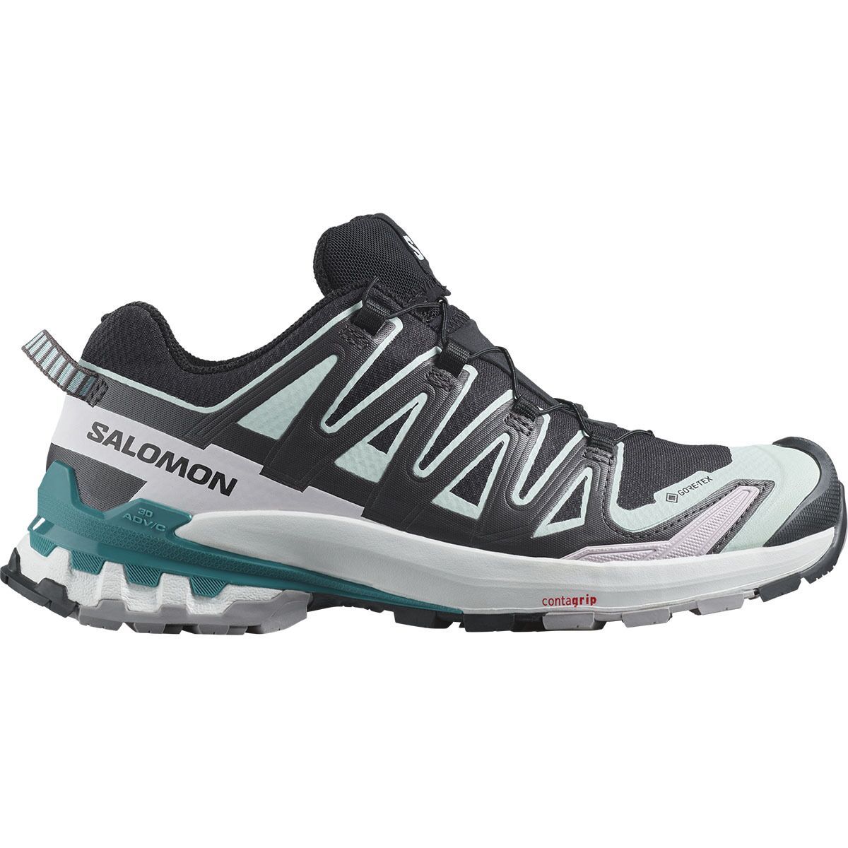 Salomon XA Pro 3D V9 GORE-TEX Trail Running Shoe - Women's Black/Bleached Aqua/Harbor Blue, US 5.5/UK 4.0