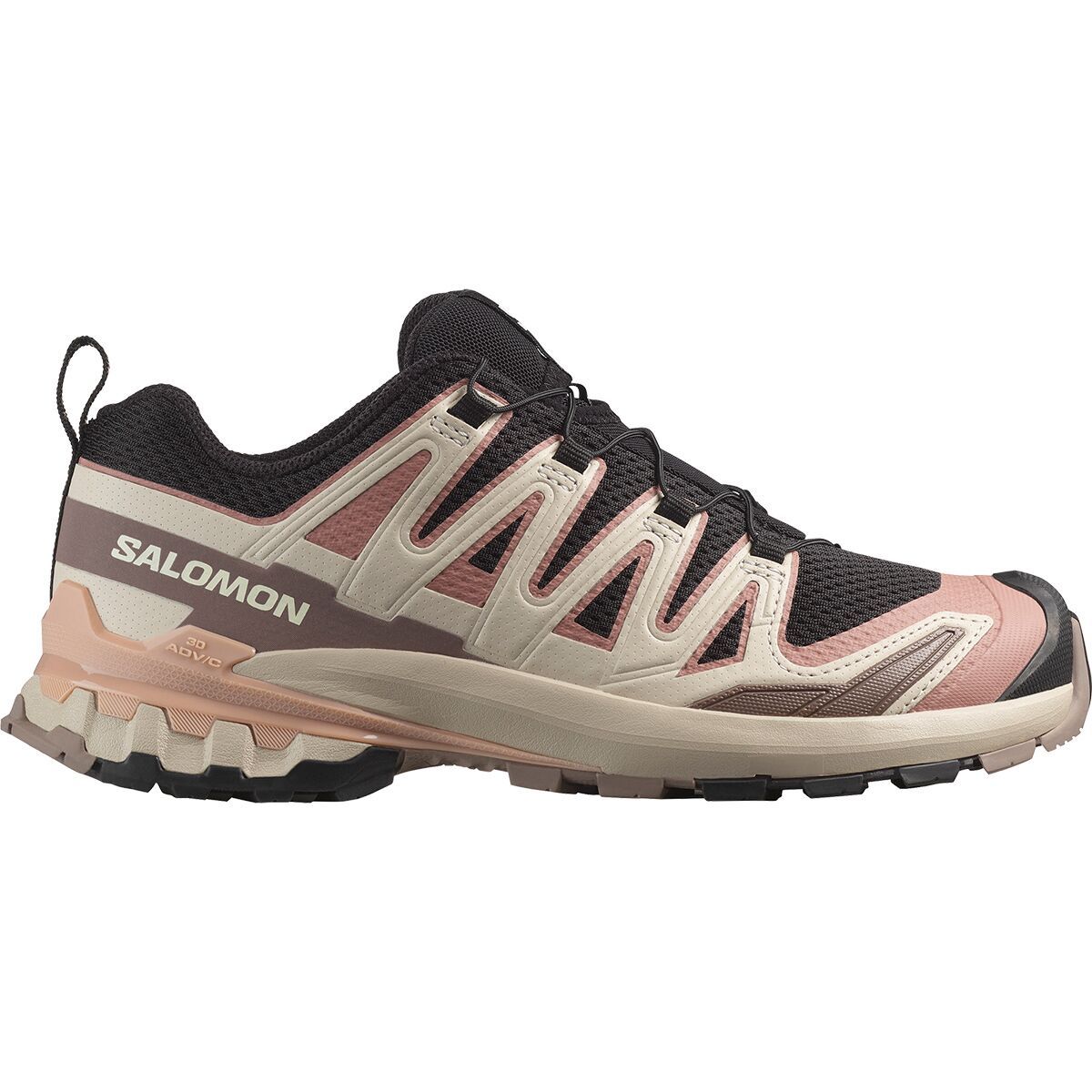 Image of Salomon XA Pro 3D V9 Trail Running Shoe - Women's Black/Burlwood/Mahogany Rose, US 9.0/UK 7.5