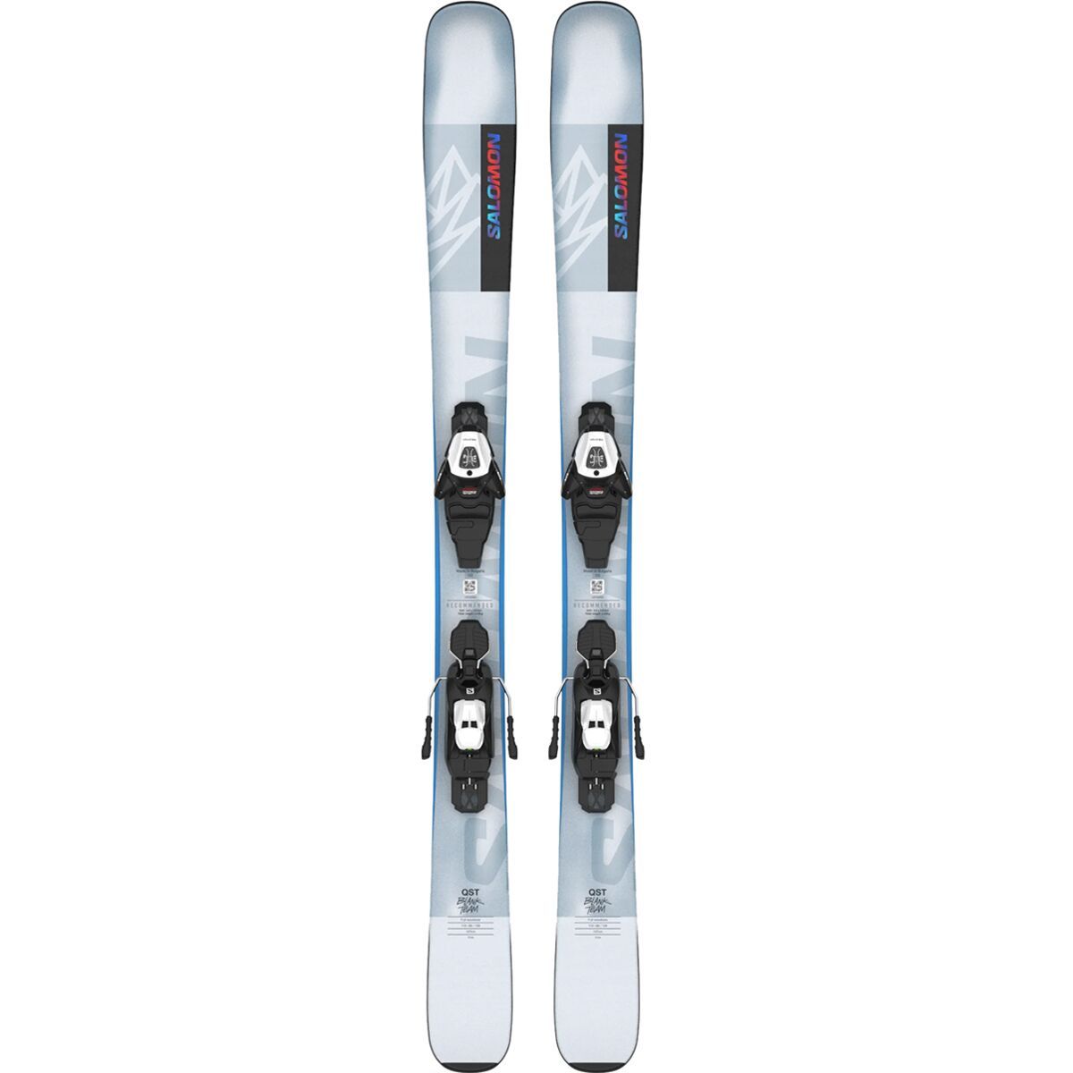 Salomon QST Blank Team + L6 GW Ski Package - Kids' Ill Blue/Pastel Blue/Poppy Red, 137cm