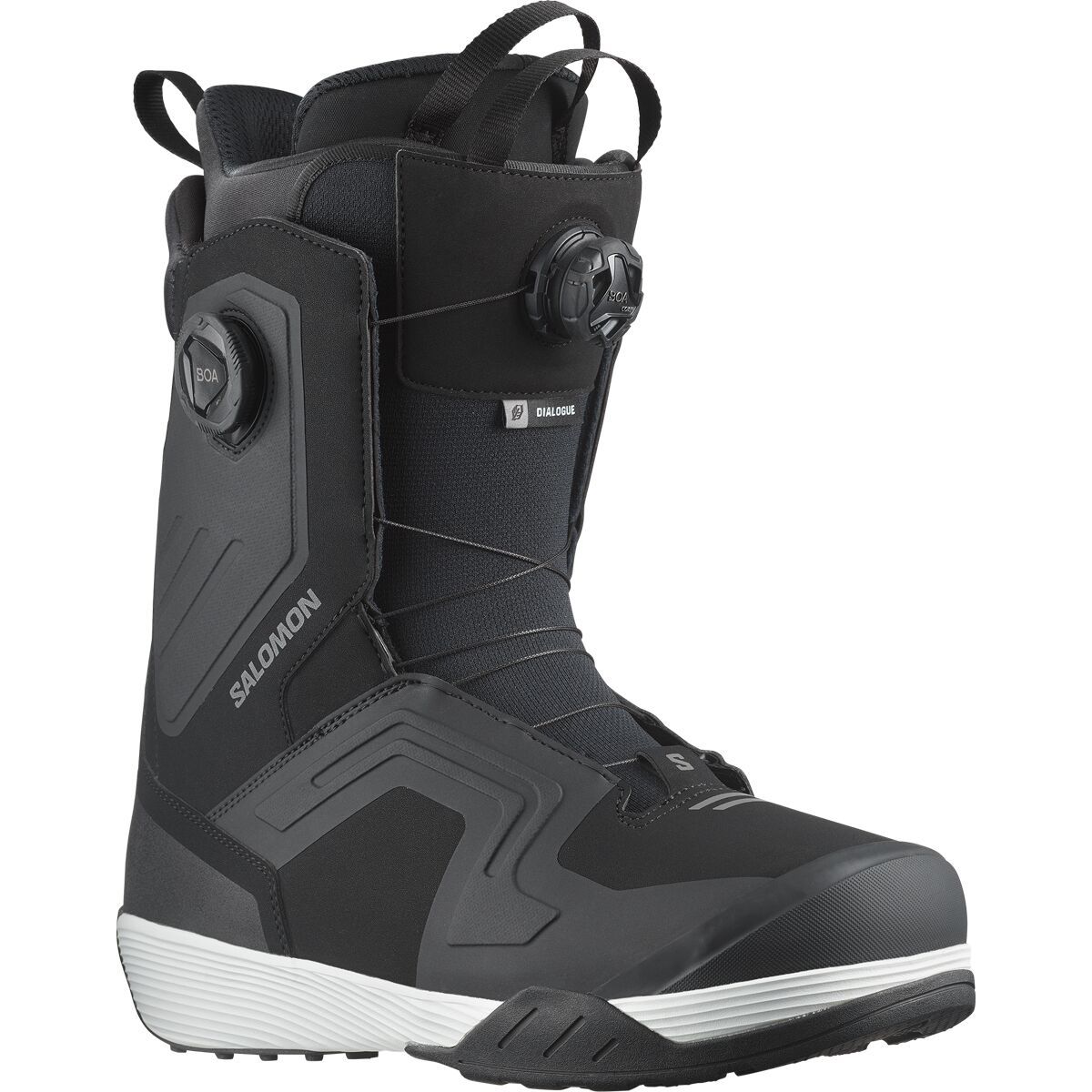 Image of Salomon Dialogue Dual BOA Wide Snowboard Boot - 2025 Black/Black/White, 12.5