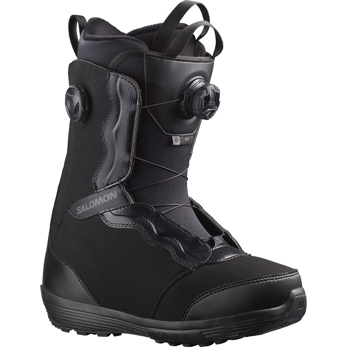 Image of Salomon Ivy SJ BOA Snowboard Boot - 2024 - Women's Black/Black/Castlerock Gray, 7.5