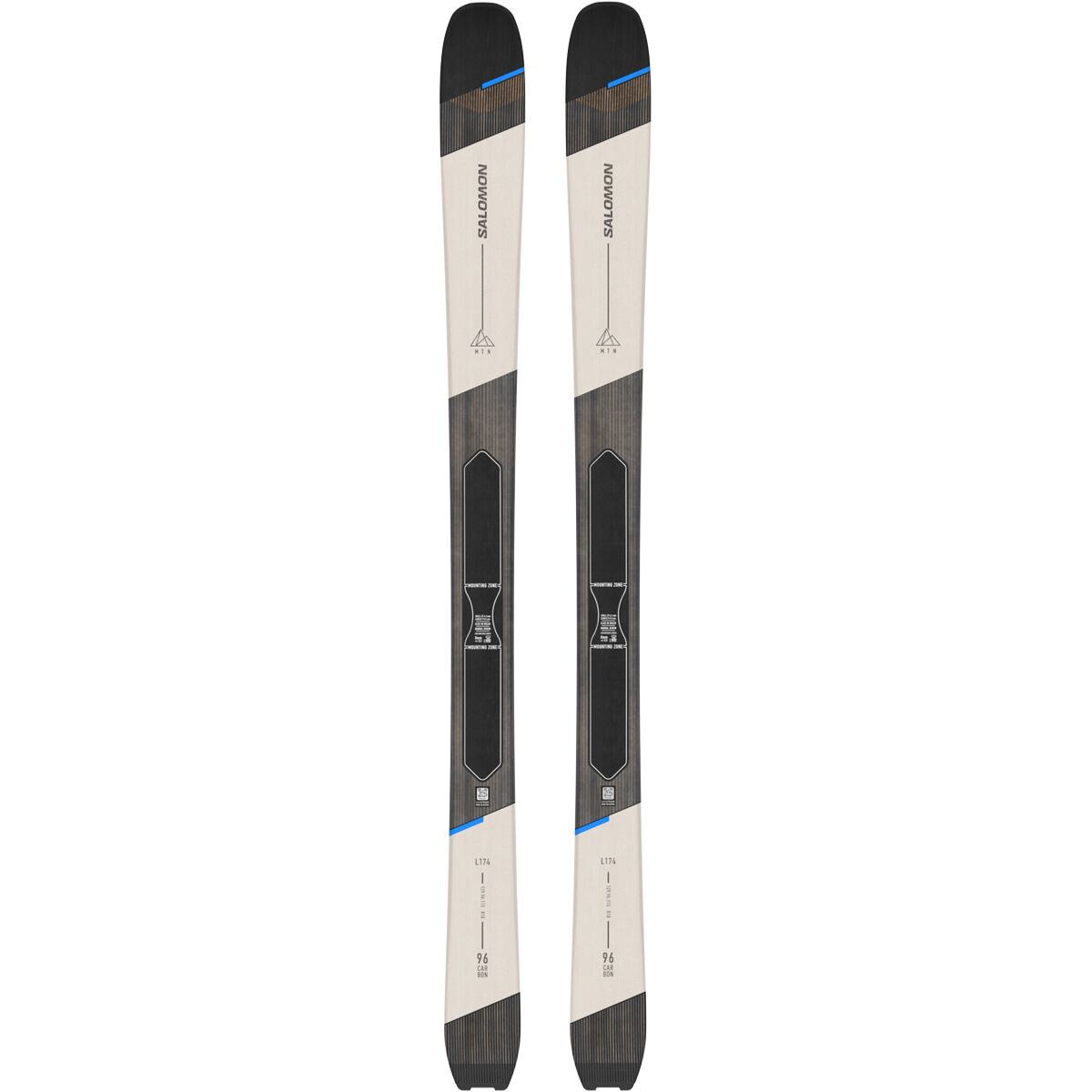Salomon Salomon MTN 96 Carbon Ski + Skins - 2025 Rainy Day/Process Blue/Black, 188cm