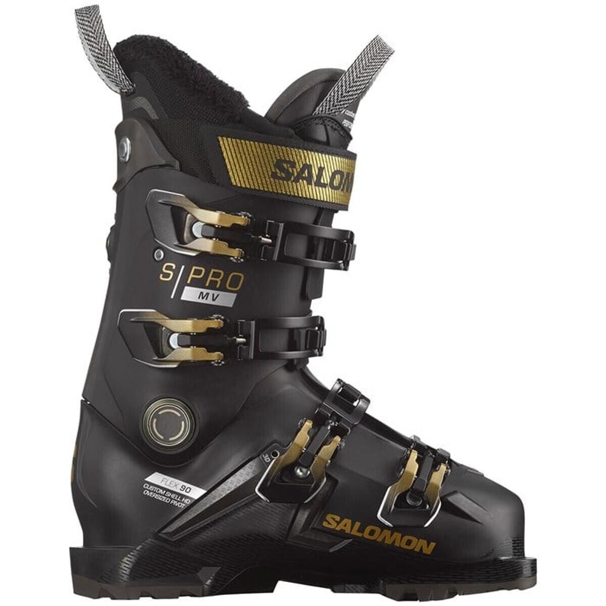 Salomon S/Pro MV 90 GW Ski Boot - 2024 - Women's Black/Gold Metallic/Beluga, 22.0/22.5