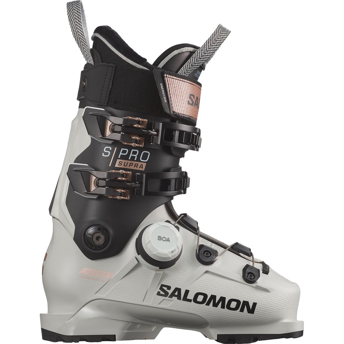 Salomon S/Pro Supra Boa 105 GW Ski Boot - 2025 - Women's Grey Aurora/Black/Pink Gold, 24.0/24.5