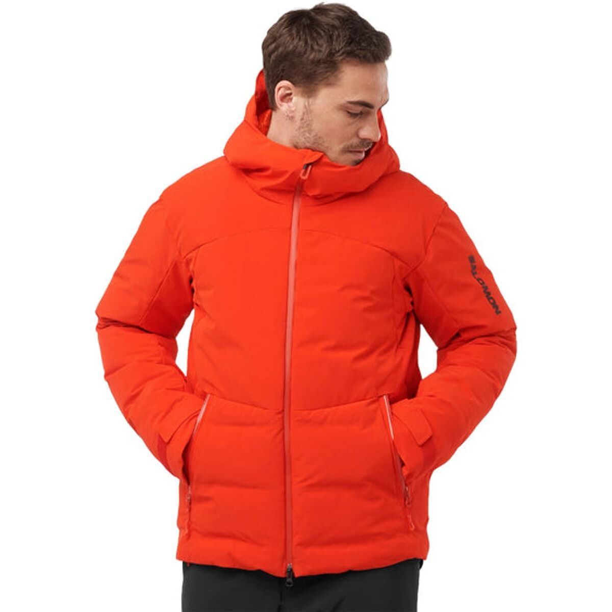 Image of Salomon Alpenflow Down Jacket - Men's Fiery Red, XXL