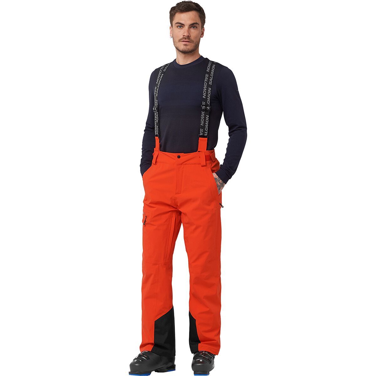 ウエア SALOMON - SALOMON red ski pants Salomon Red Ski Pants Mens Snowboarding Skiing Salopettes