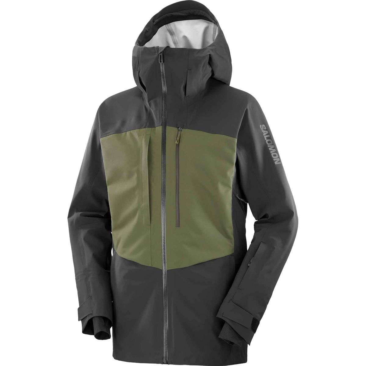 Image of Salomon Force 3L Jacket - Men's Deep Black/Olive Night, S