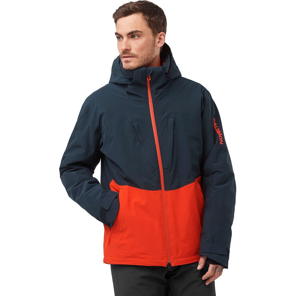 Salomon Highland Jacket - Men's Carbon/Fiery Red, M