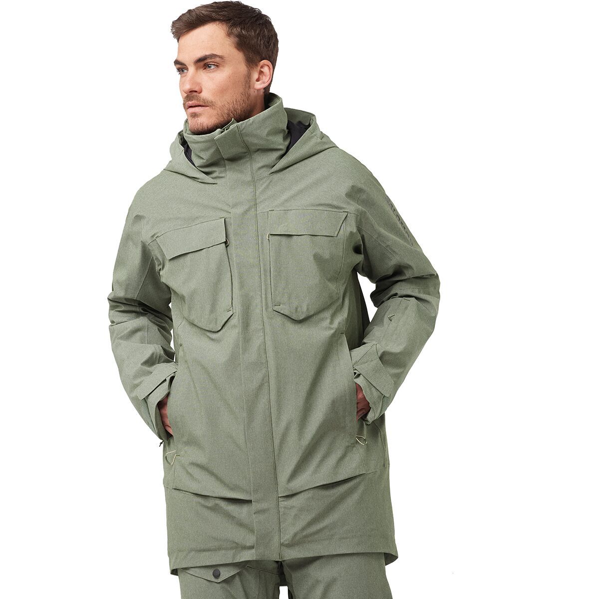 Image of Salomon Stance Cargo Jacket - Men's Olive Night, M