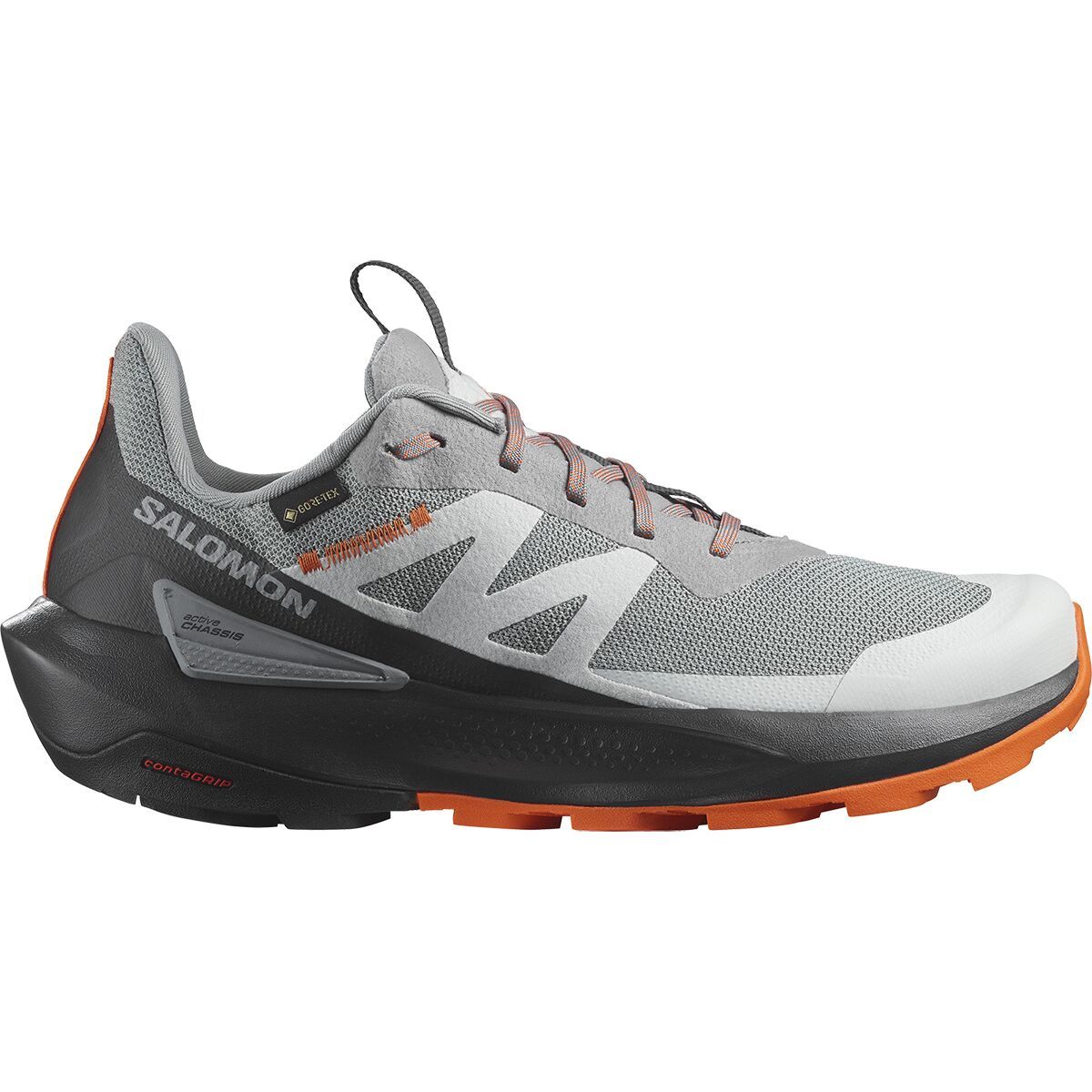 Image of Salomon Elixir Activ GTX Shoe - Men's Sharkskin/Phantom/Dragon Fire, US 11.0/UK 10.5