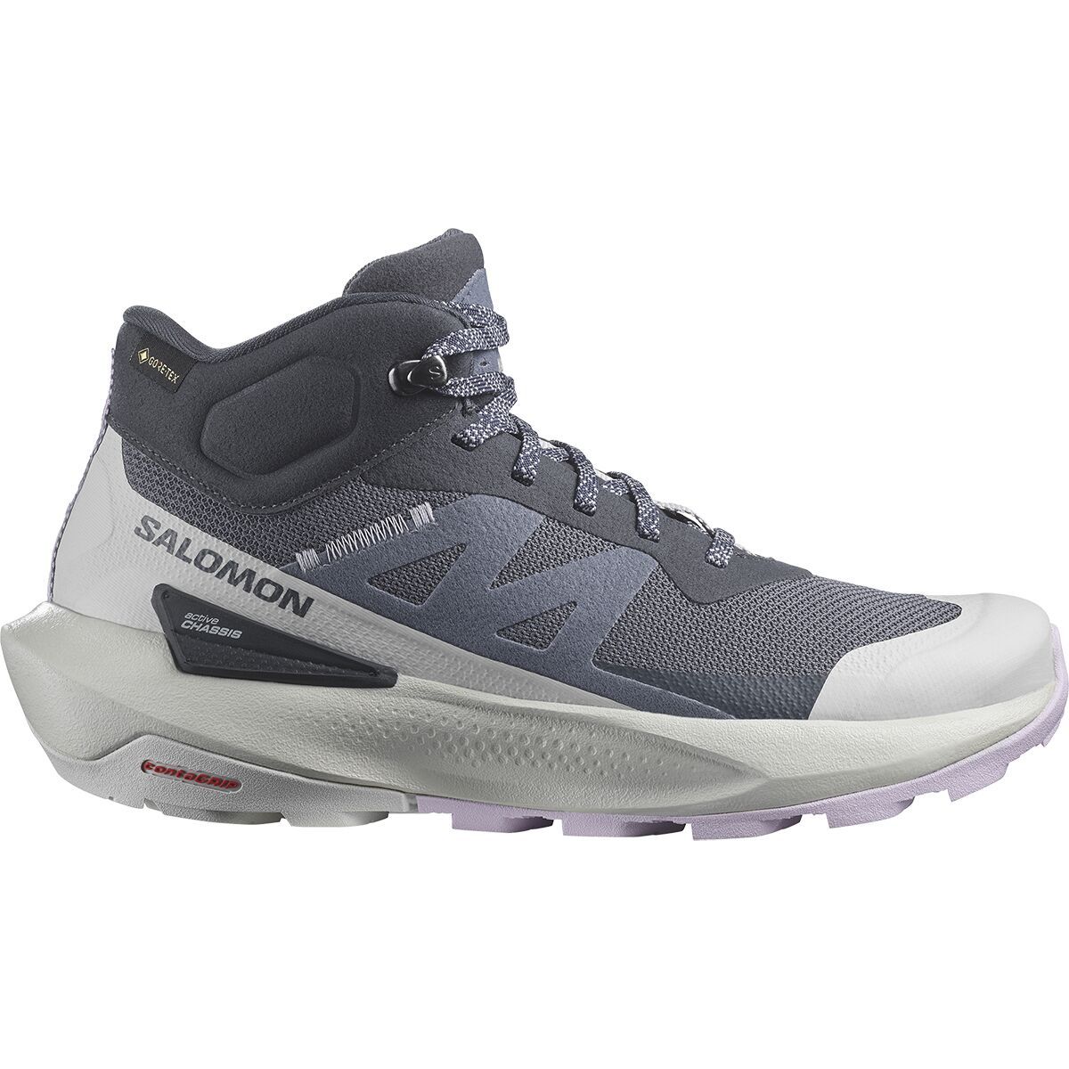 Salomon Elixir Activ Mid GTX Boot - Women's India Ink/Glacier Gray/Orchid Petal, US 6.5/UK 5.0