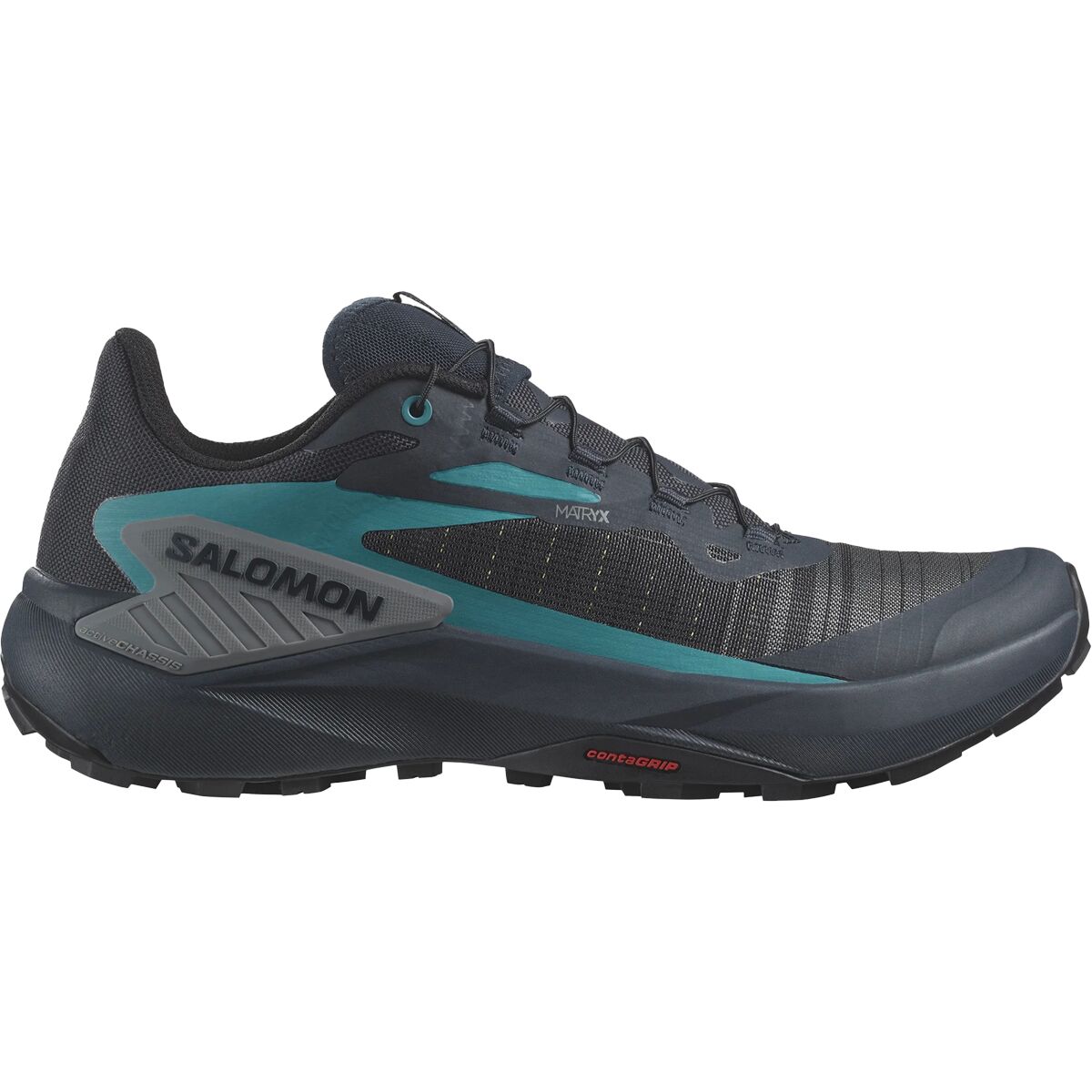 Image of Salomon Genesis Shoe - Men's Carbon/Tahitian Tide/Quiet Shade, US 12.0/UK 11.5