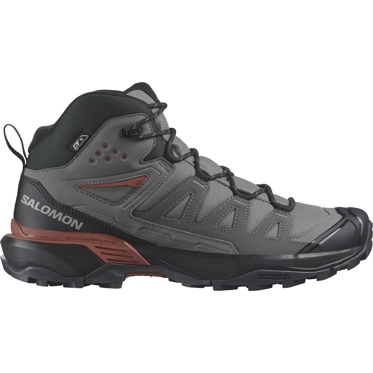 Salomon X Ultra 360 Mid CSWP Boot - Men's Pewter/Black/Burnt Henna, US 9.5/UK 9.0