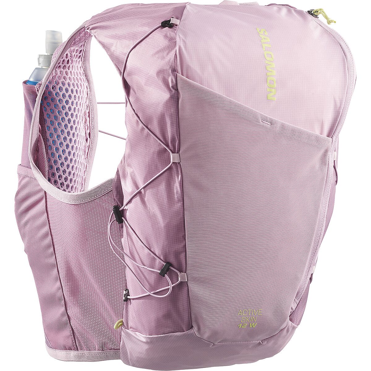 Salomon Active Skin 12L Running Hydration Vest + Flasks - Women's Dawn Pink/Dusky Orchid/Butterfly, S