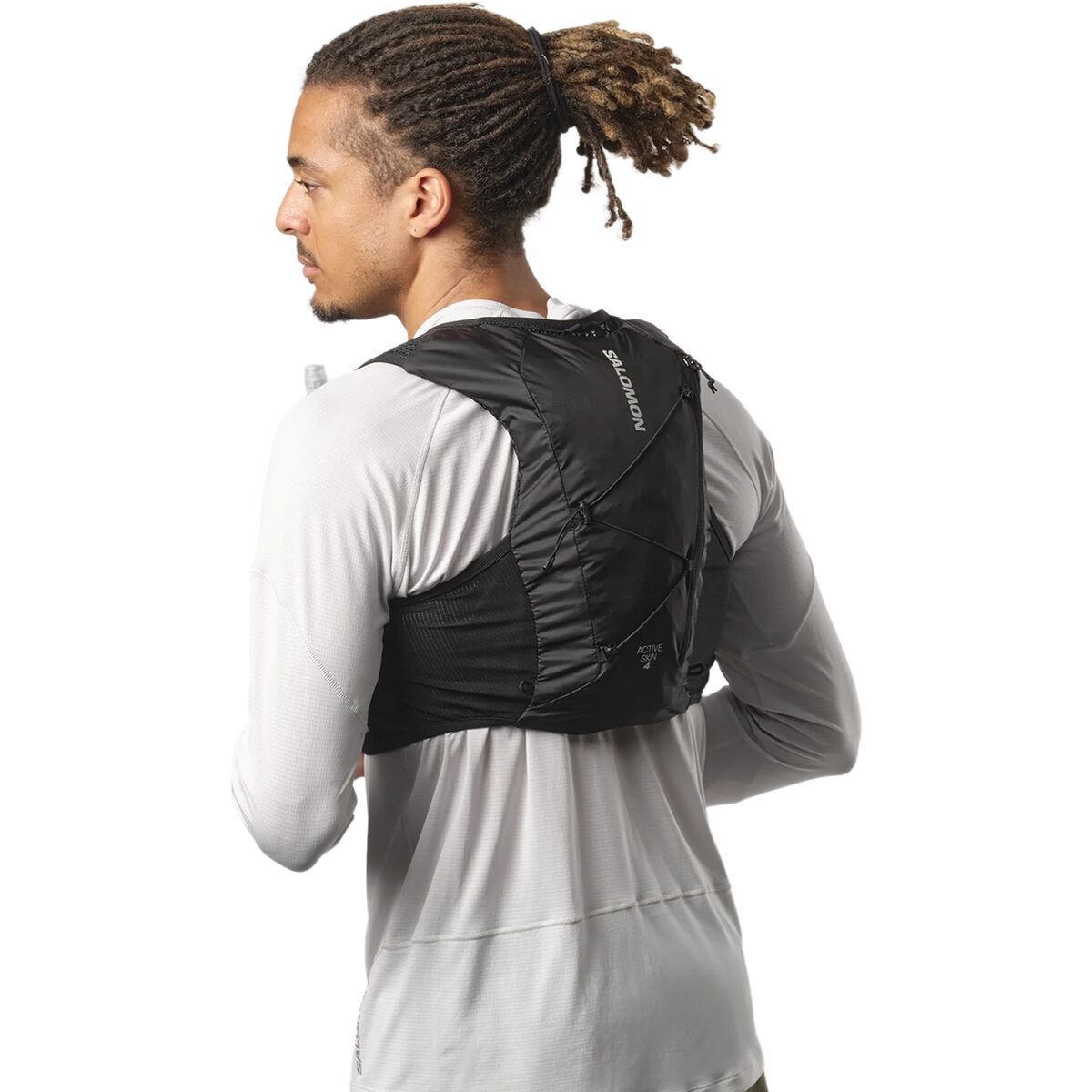 Image of Salomon Active Skin 4L Running Hydration Vest + Flasks Black/Metal, XS