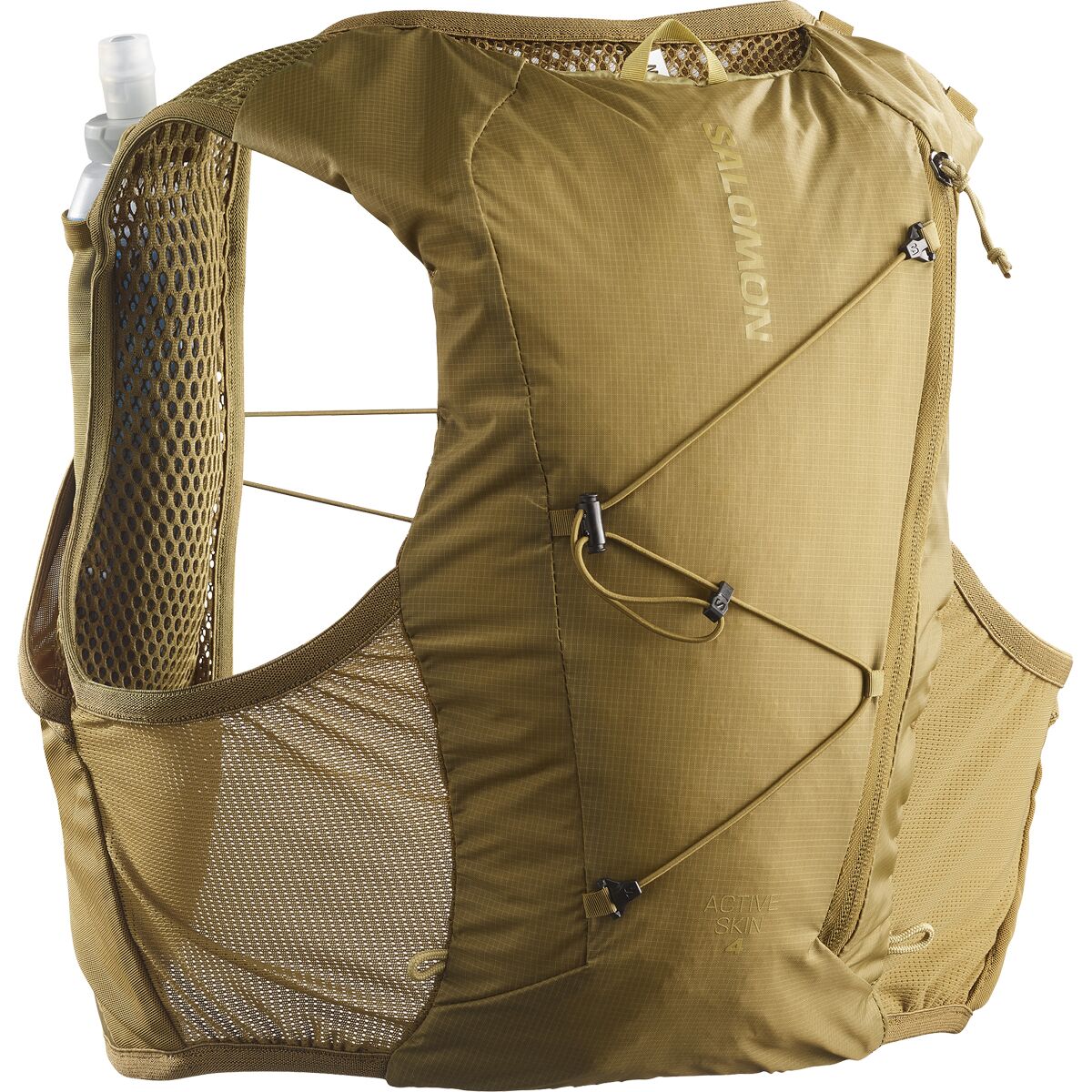 Image of Salomon Active Skin 4L Running Hydration Vest + Flasks Brilliant Olive/Willow, M