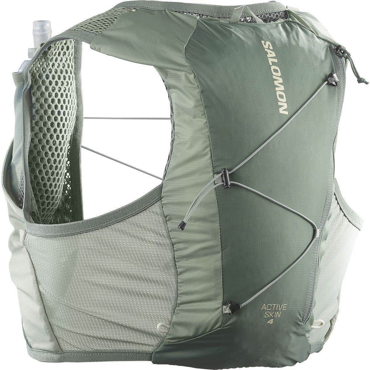 Image of Salomon Active Skin 4L Running Hydration Vest + Flasks Laurel Wreath/Lily Pad/Aloe Wash, S