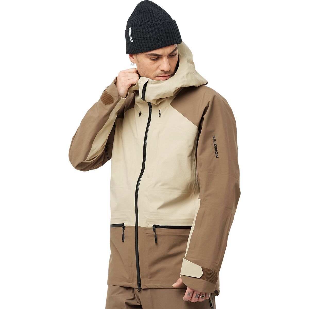 Image of Salomon Absolute 3L Jacket - Men's White Pepper/Shitake, M