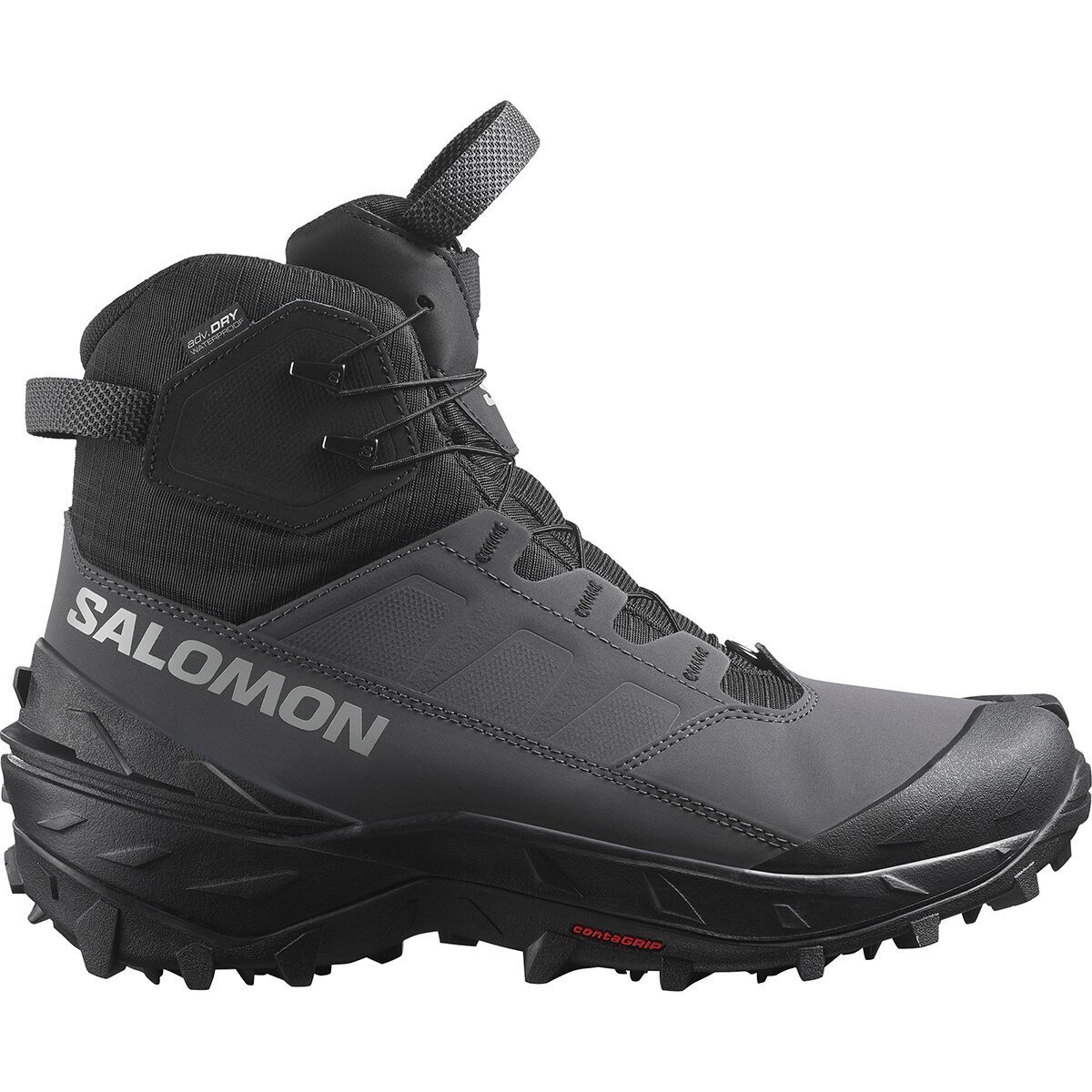 Salomon Crosstrak Powder Waterproof Boot - Men's Asphalt/Black/Sharkskin, US 10.0/UK 9.5