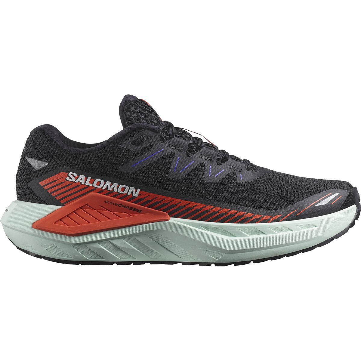 Salomon DRX Defy Grvl Running Shoe - Men's Black/Cherry Tomato/Bay, US 11.5/UK 11.0