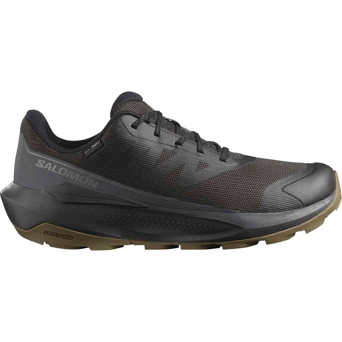 Image of Salomon Elixir Tour Waterproof Hiking Shoe - Men's Black/Asphalt/Castlerock, US 9.0/UK8.5