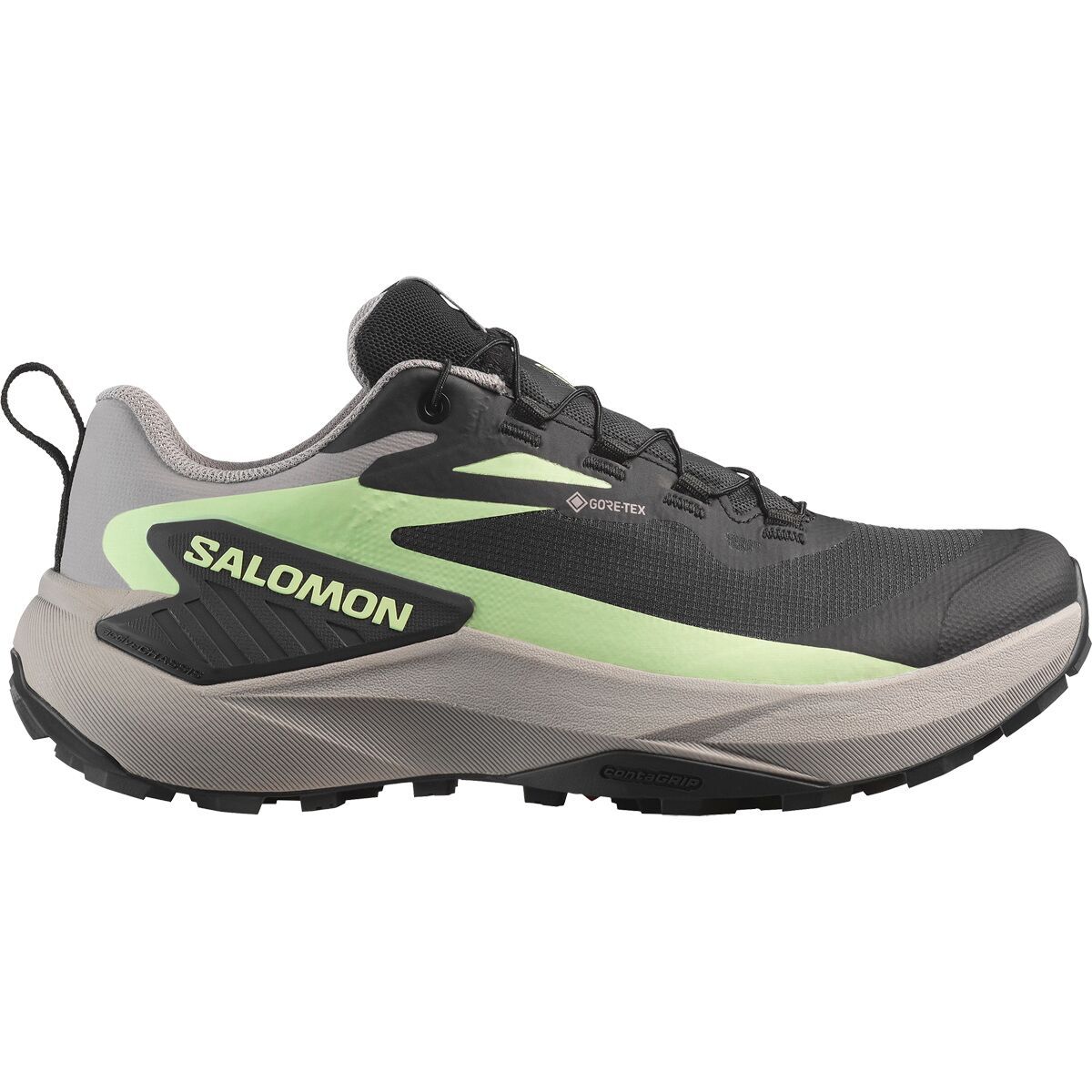 Image of Salomon Genesis GORE-TEX Trail Running Shoe - Women's Black/Gull/Patina Green, US 7.0/UK 5.5