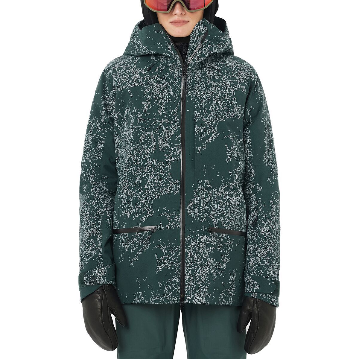 Image of Salomon Absolute 3L Jacket - Women's Aop/Green Gables, M