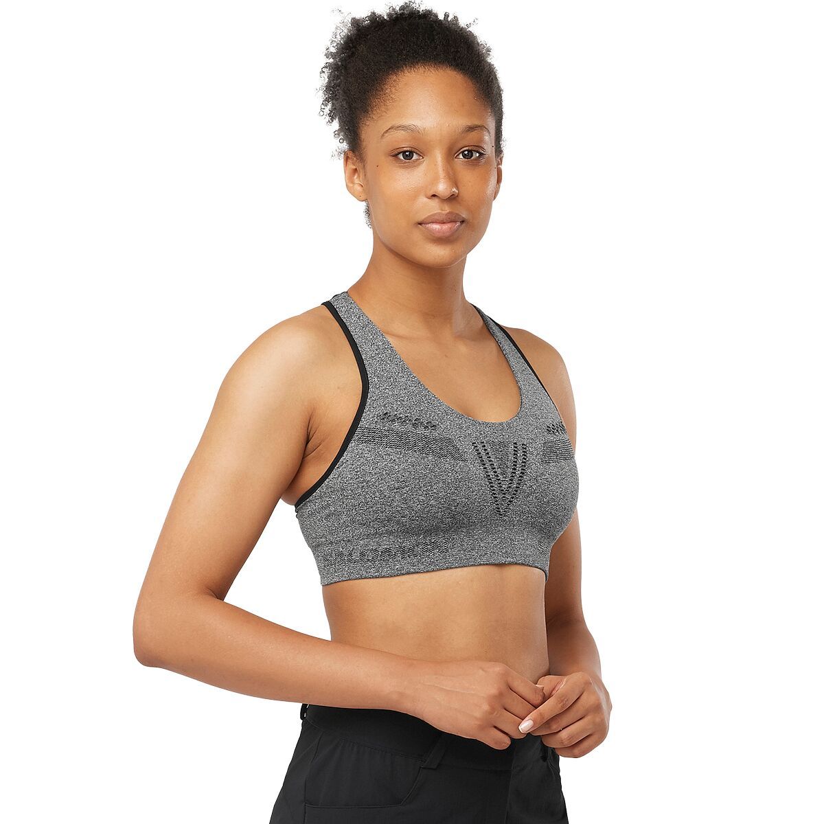 Salomon Elevate Move On Bra - Women's Deep Black/Heather, XL