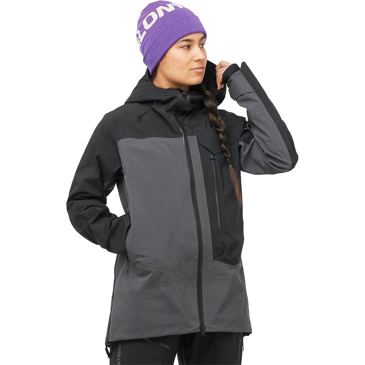 Salomon Moon Patrol GORE-TEX Jacket - Women's Deep Black/Periscope Translucent, S