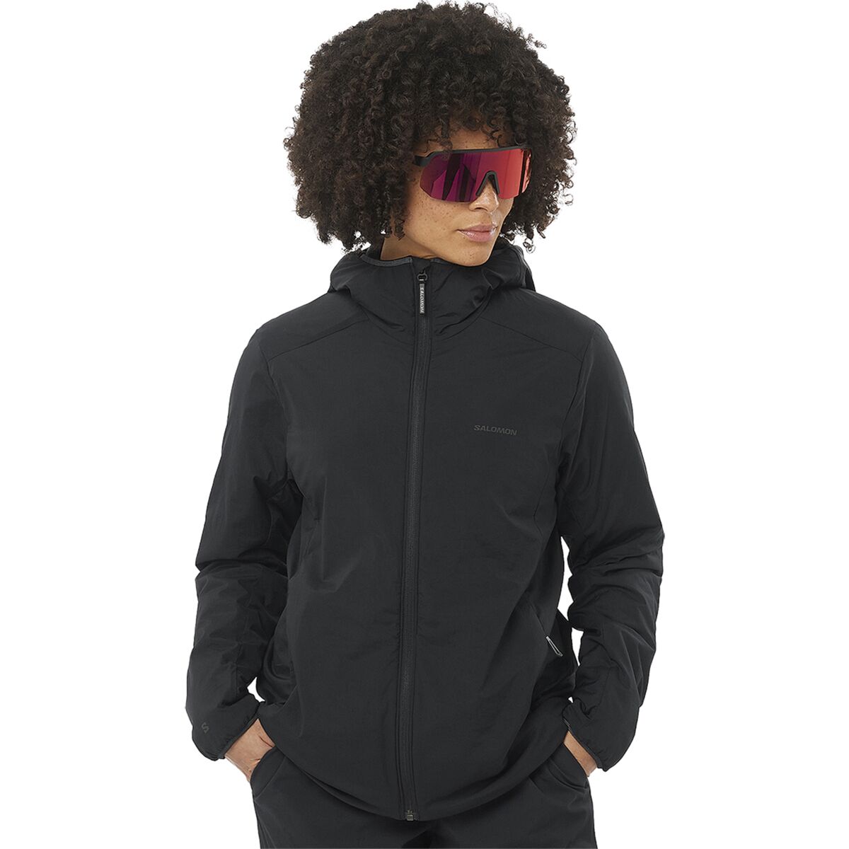 Image of Salomon Mountain Flex Hooded Jacket - Women's Deep Black, M