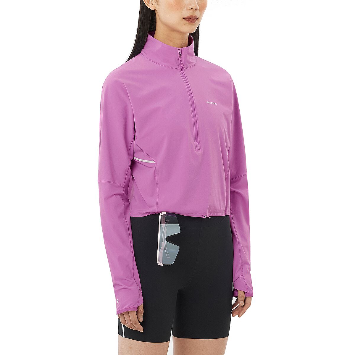 Image of Salomon Sense Aero Hybrid Crop Pullover - Women's Iris Orchid, M