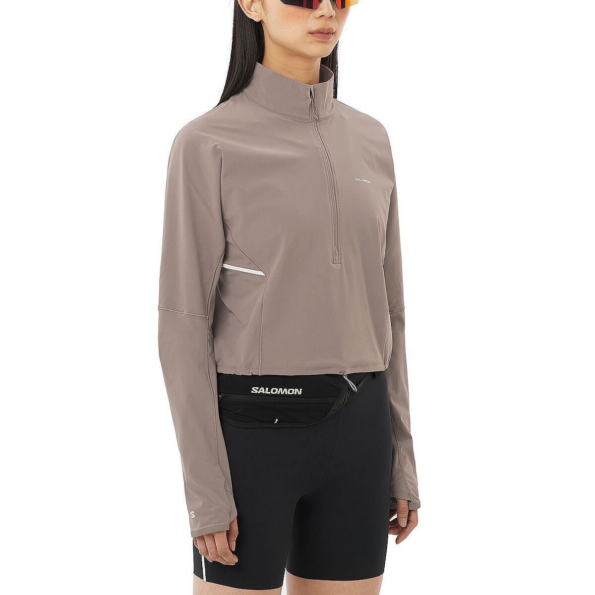 Image of Salomon Sense Aero Hybrid Crop Pullover - Women's Iron, XS