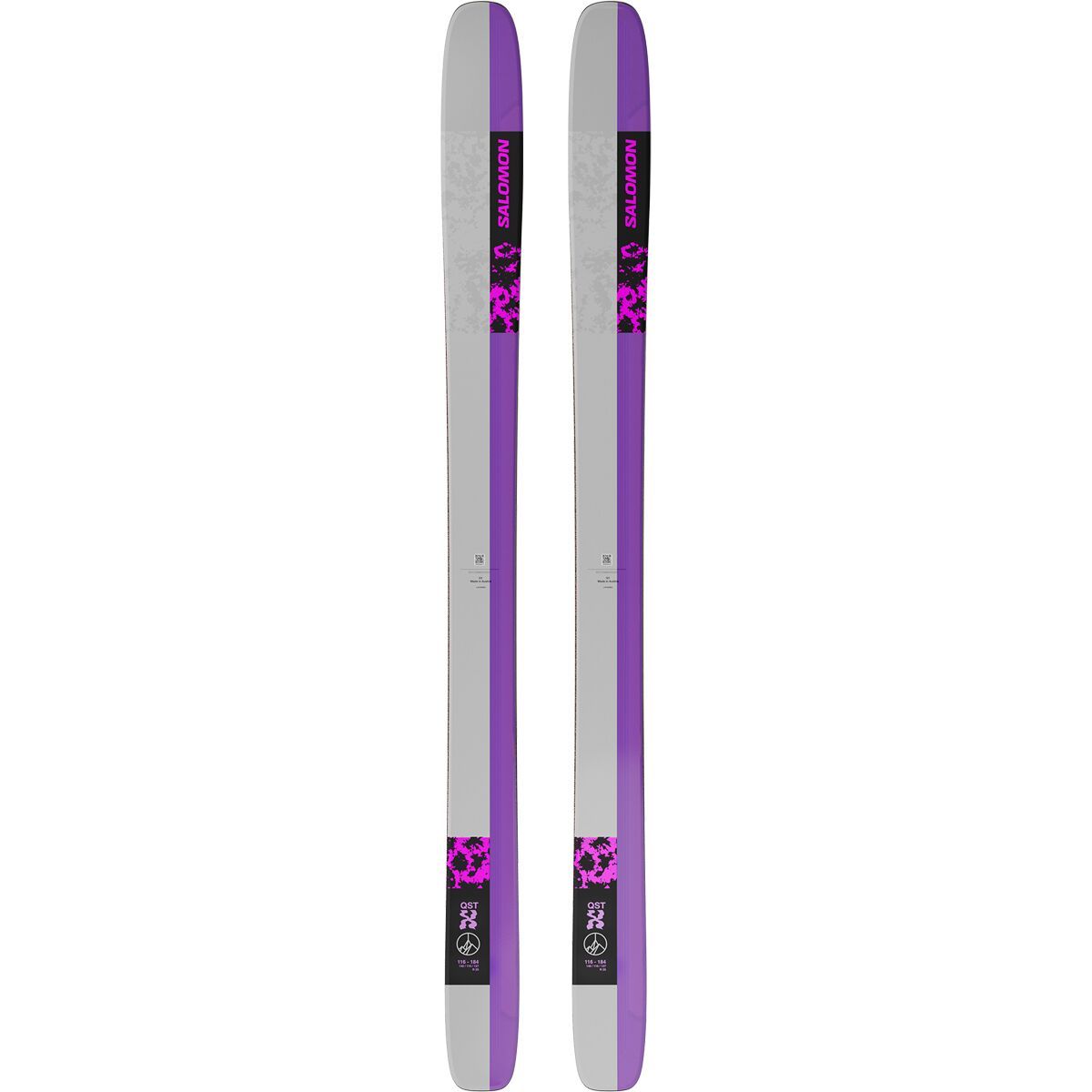 Image of Salomon QST X Ski - 2026 Black/Shocking Pink/Lunar Rock, 184cm