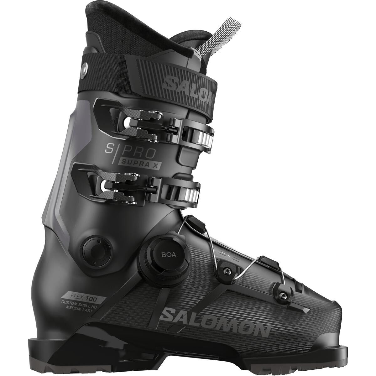Salomon S/Pro Supra Boa X100 Boots in Black/Dark Gray Metallic