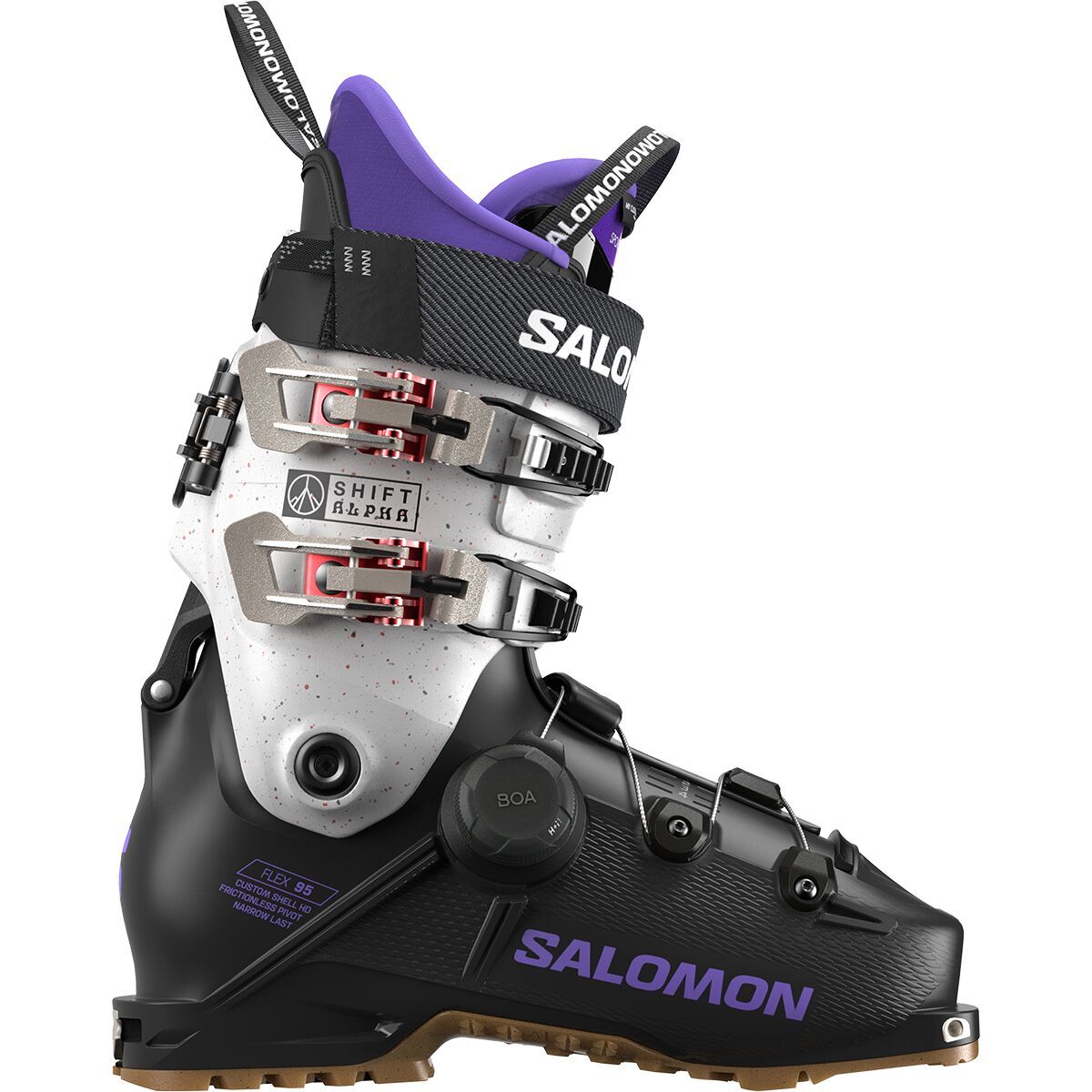 Image of Salomon Shift Alpha Boa 95 Boot - 2026 - Women's Black/Ultra Violet/Ultra Violet, 23.5