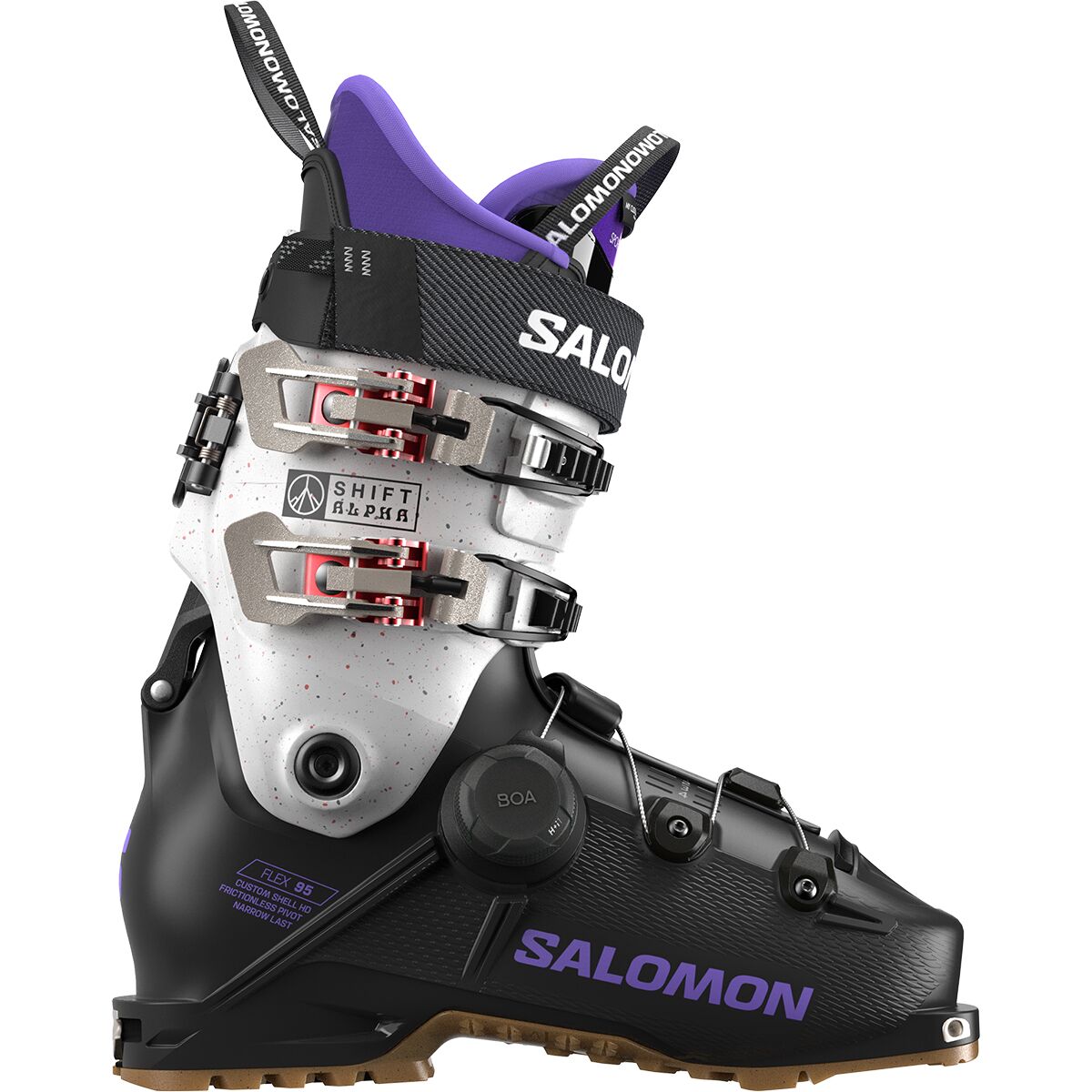 Image of Salomon Shift Alpha Boa 95 Boot - 2026 - Women's Black/Ultra Violet/Ultra Violet, 22.5