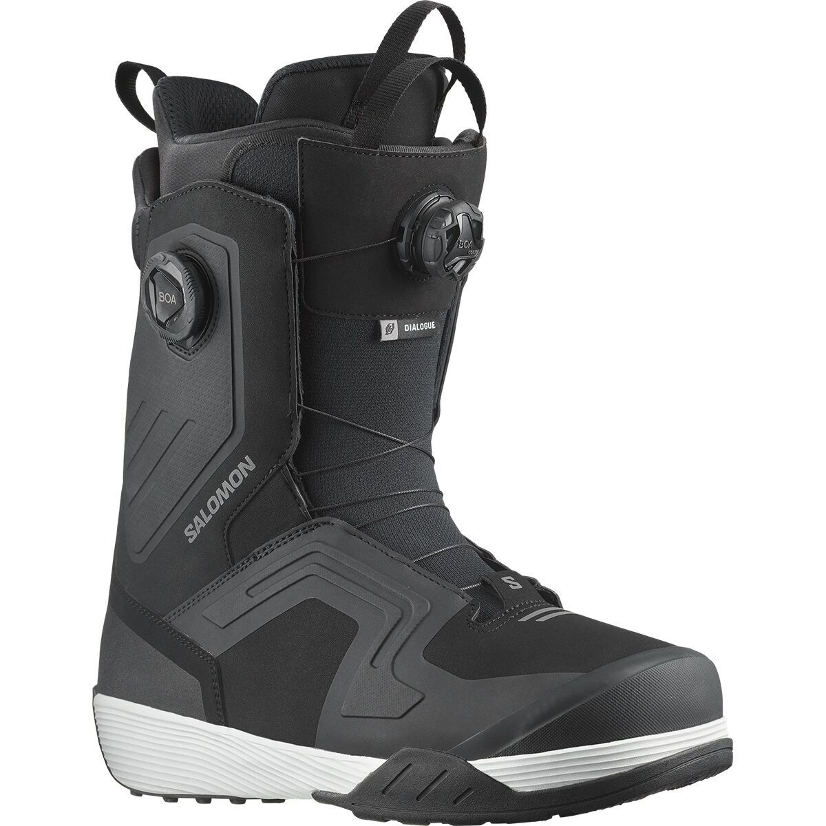 Image of Salomon Dialogue Dual BOA Snowboard Boot - 2025 Black/Black/White, 26.5