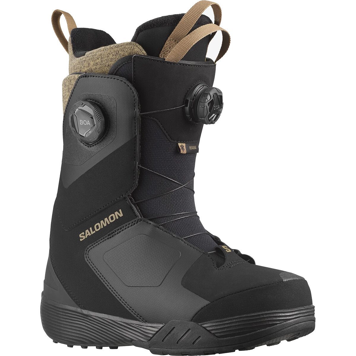 Image of Salomon Kiana Dual BOA Snowboard Boot - 2025 - Women's Black/Black/Sepia Tint, 27.0