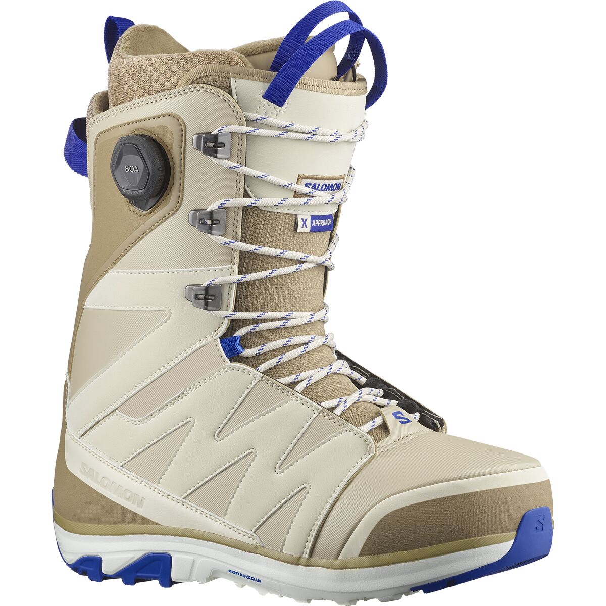 Image of Salomon X Approach Lace SJ BOA Snowboard Boot - 2025 Desert/Almond Milk/Surf The Web, 29.0