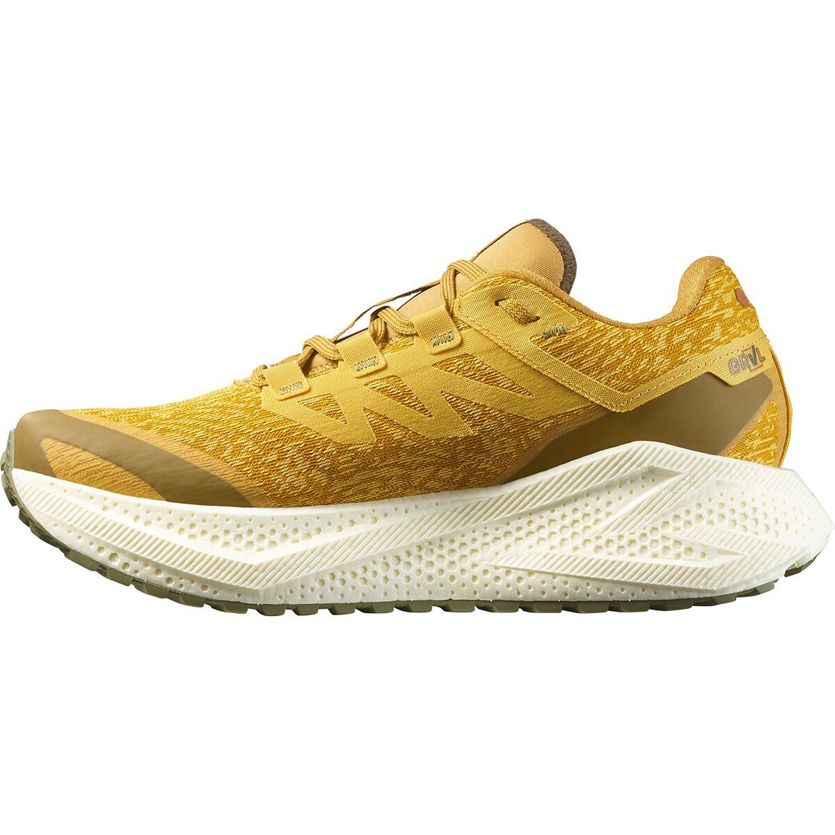 Image of Salomon Aero Glide 3 Grvl Running Shoe - Men's Spicy Mustard/Vanilla Ice, US 12.0/UK 11.5