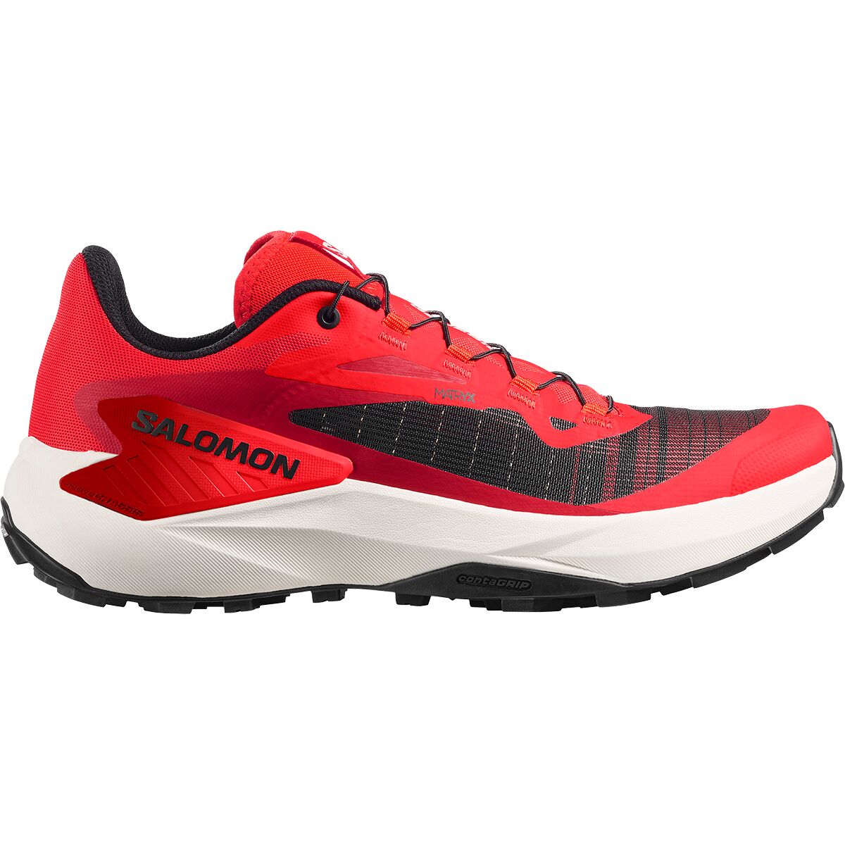 Image of Salomon Genesis Trail Running Shoe - Men's Fiery Red/Lava Falls/Black, US 10.5/UK 10.0