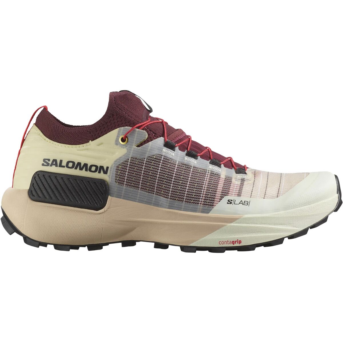 Image of Salomon S/Lab Genesis Trail Running Shoe Vanilla Ice/Decadent Chocolate/Black, Mens 7.5/Womens 8.5