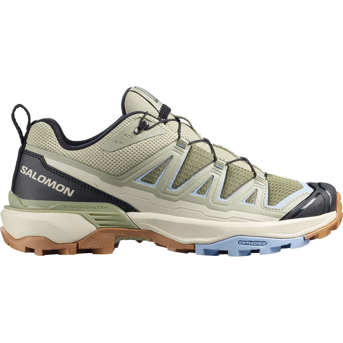 Image of Salomon X Ultra 360 Edge Hiking Shoe - Women's Deep Lichen Green/Tea/Brunnera Blue, US 9.0/UK 7.5