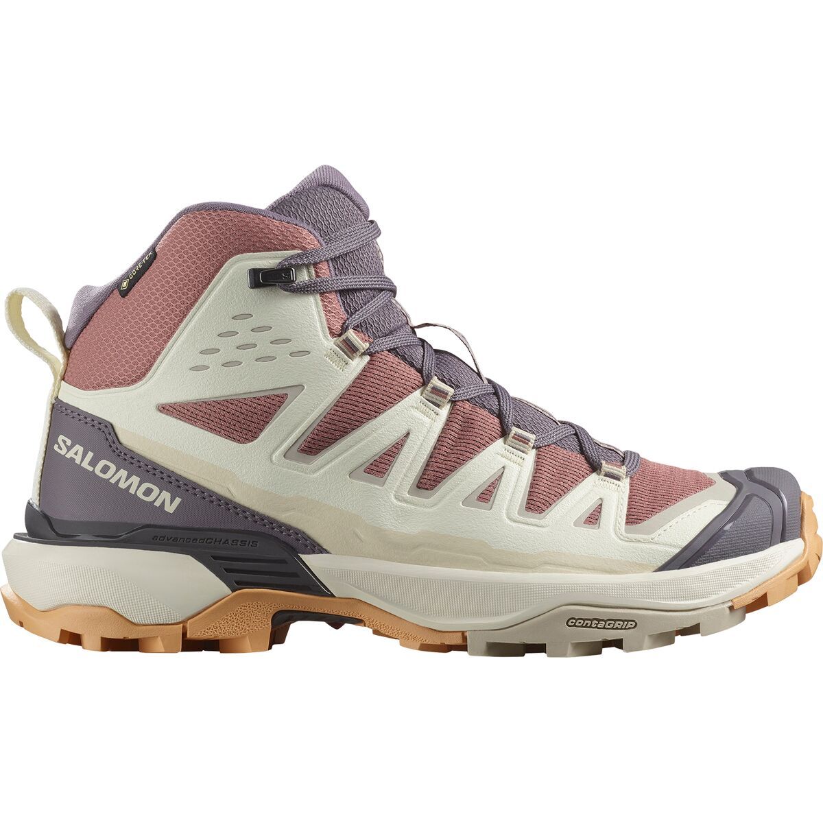 Image of Salomon X Ultra 360 Edge Mid GTX Hiking Boot - Women's Burlwood/Vanilla Ice/Excalibur, US 6.5/UK 5.0