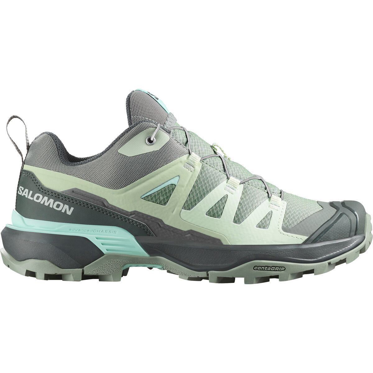 Image of Salomon X Ultra 360 Hiking Shoe - Women's Green Milieu/Urban Chic/Clearly Aqua, US 9.0/UK 7.5