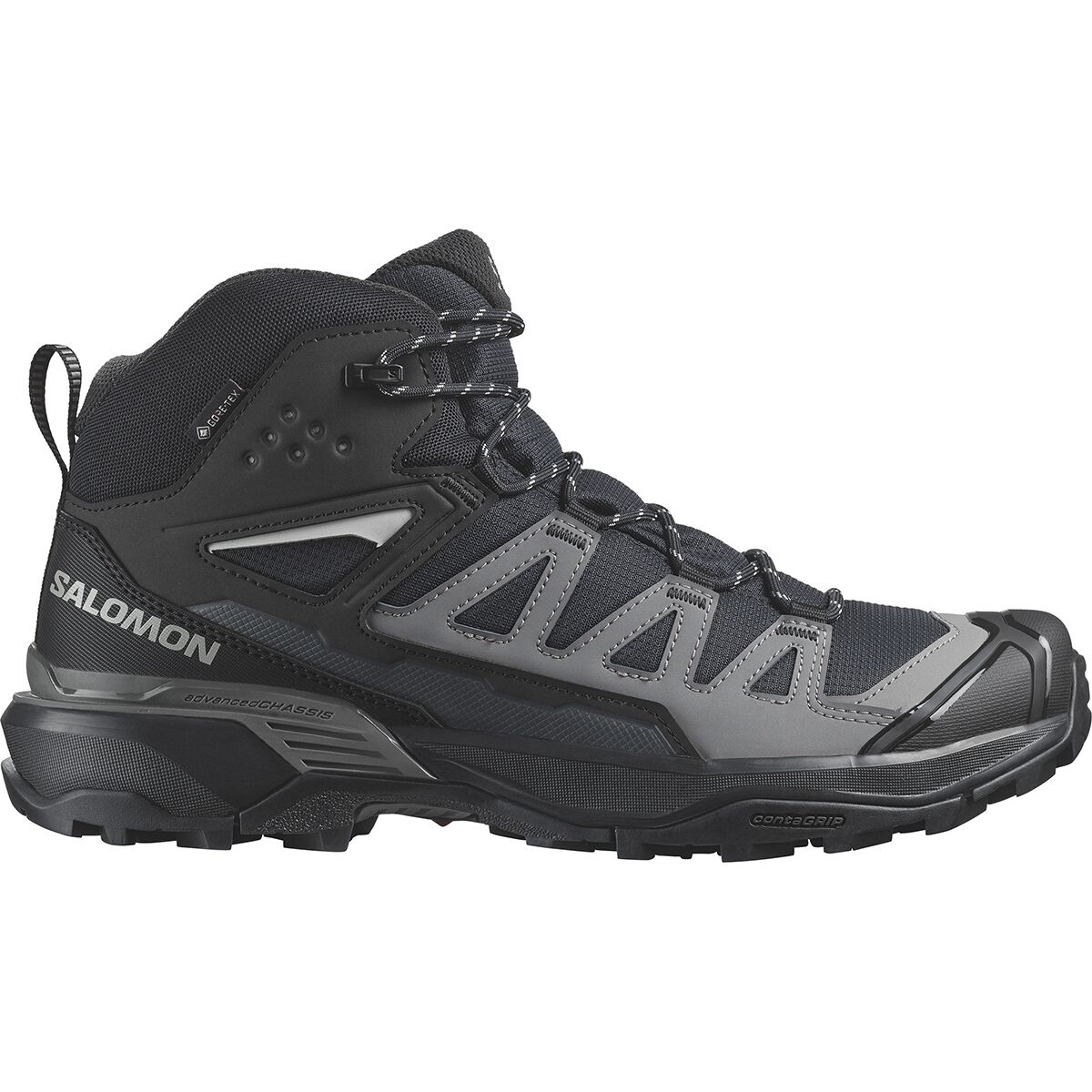 Image of Salomon X Ultra 360 Mid GTX Hiking Boot - Men's Black/Magnet/Pewter, US 12.0/UK 11.5