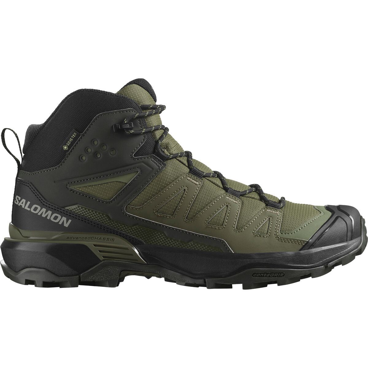 Image of Salomon X Ultra 360 Mid GTX Hiking Boot - Men's Olive Night/Black/Peat, US 9.0/UK 8.5