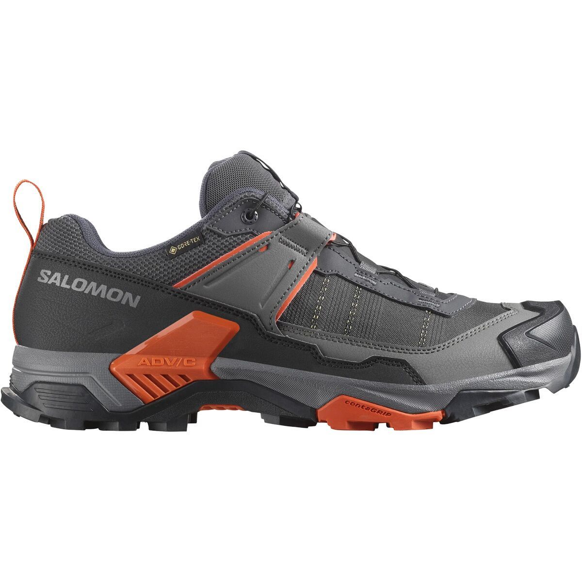 Image of Salomon X Ultra 5 GTX Hiking Shoe - Men's Asphalt/Castlerock/Burnt Ochre, US 10.5/UK 10.0