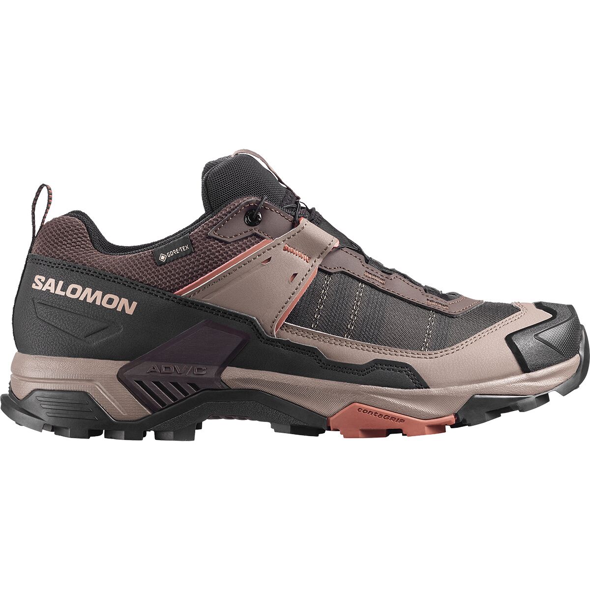 Image of Salomon X Ultra 5 GTX Hiking Shoe - Men's Black Coffee/Walnut/Arabian Spice, US 8.5/UK 8.0