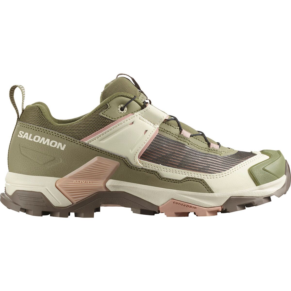 Image of Salomon X Ultra 5 Hiking Shoe - Women's Aloe/Shortbread/Mahogany Rose, US 8.0/UK 6.5